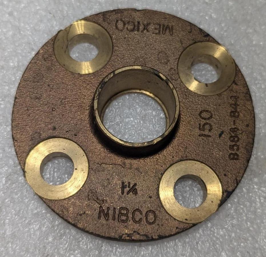 Nibco Brass B584-844 1-1/4" Cast Sweat Solder Joint Flange 4 Bolt Class 150