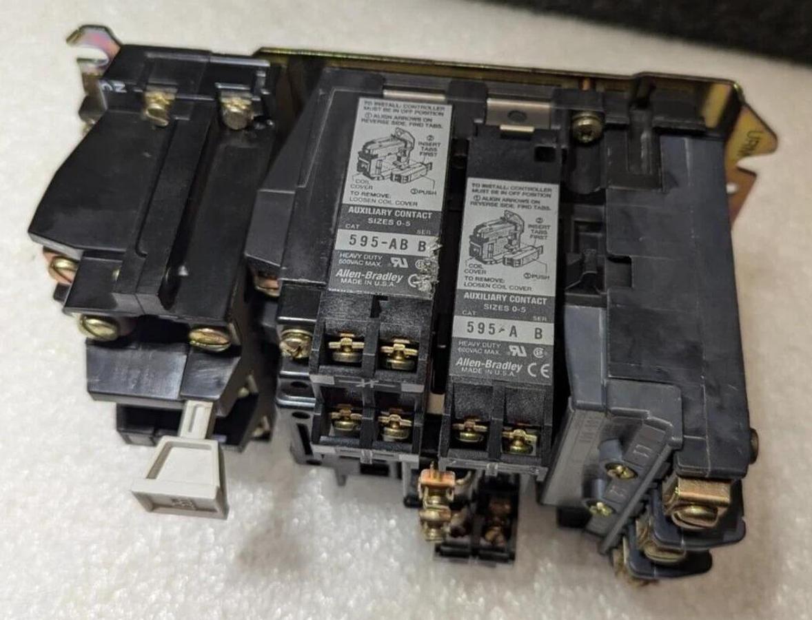 Size 1  Allen Bradley 509-BOD W/ 595-AB ,595-A , 42185-800-01 Auxiliary Contact
