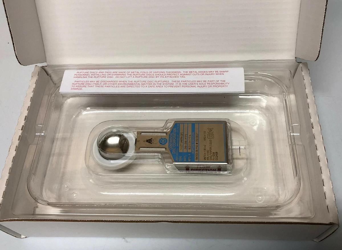 Continental Rupture Disc 1 1/2" SANITRX (SF), 58 psig @ 350 Deg. F, 316/316/PTFE