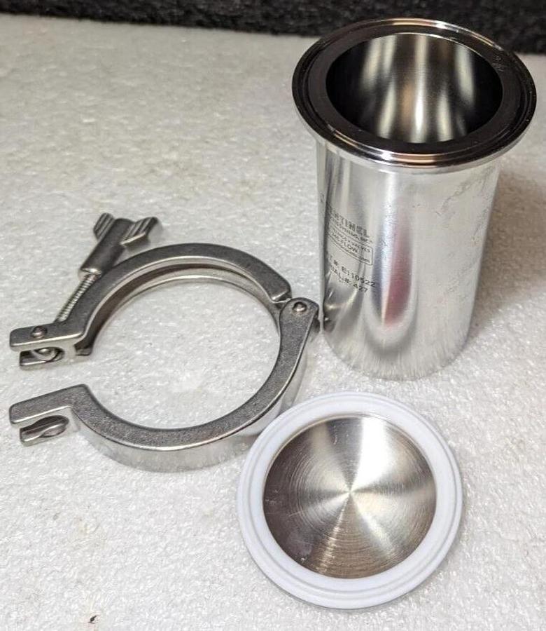 Used Sentinel Process Bottles 316L stainless steel 275 ml,  Tri-Clamp fittings