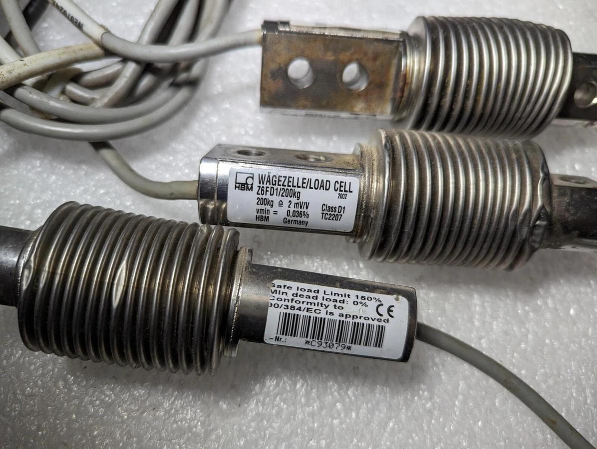 Used Lot of 3 HBM Z6FD1 /200kg WAGEZELLE Load Cells