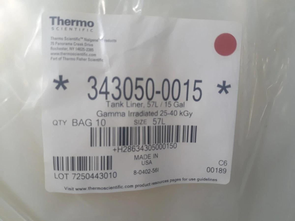 10 pieces Thermo Scientific 343050-0015 Tank Liner 57L / 15 Gal
