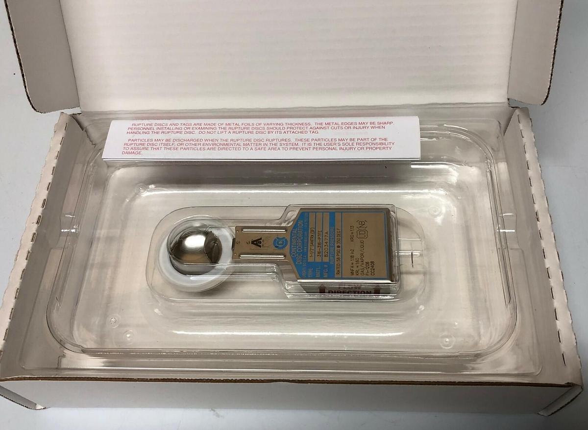 Continental Rupture Disc 1 1/2" SANITRX (SF), 58 psig @ 350 Deg. F, 316/316/PTFE