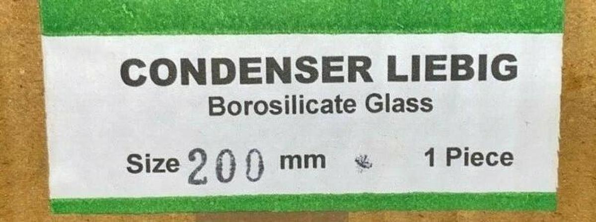 2 - Laboratory Condenser Liebig Borosilicate Glass 200mm