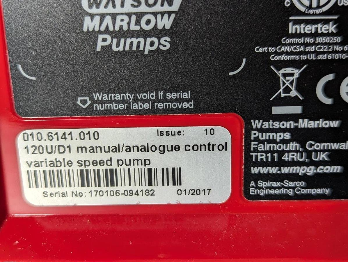 Used Watson Marlow 120U/D1 Analogue Control Variable Speed Pump 010.6141.010