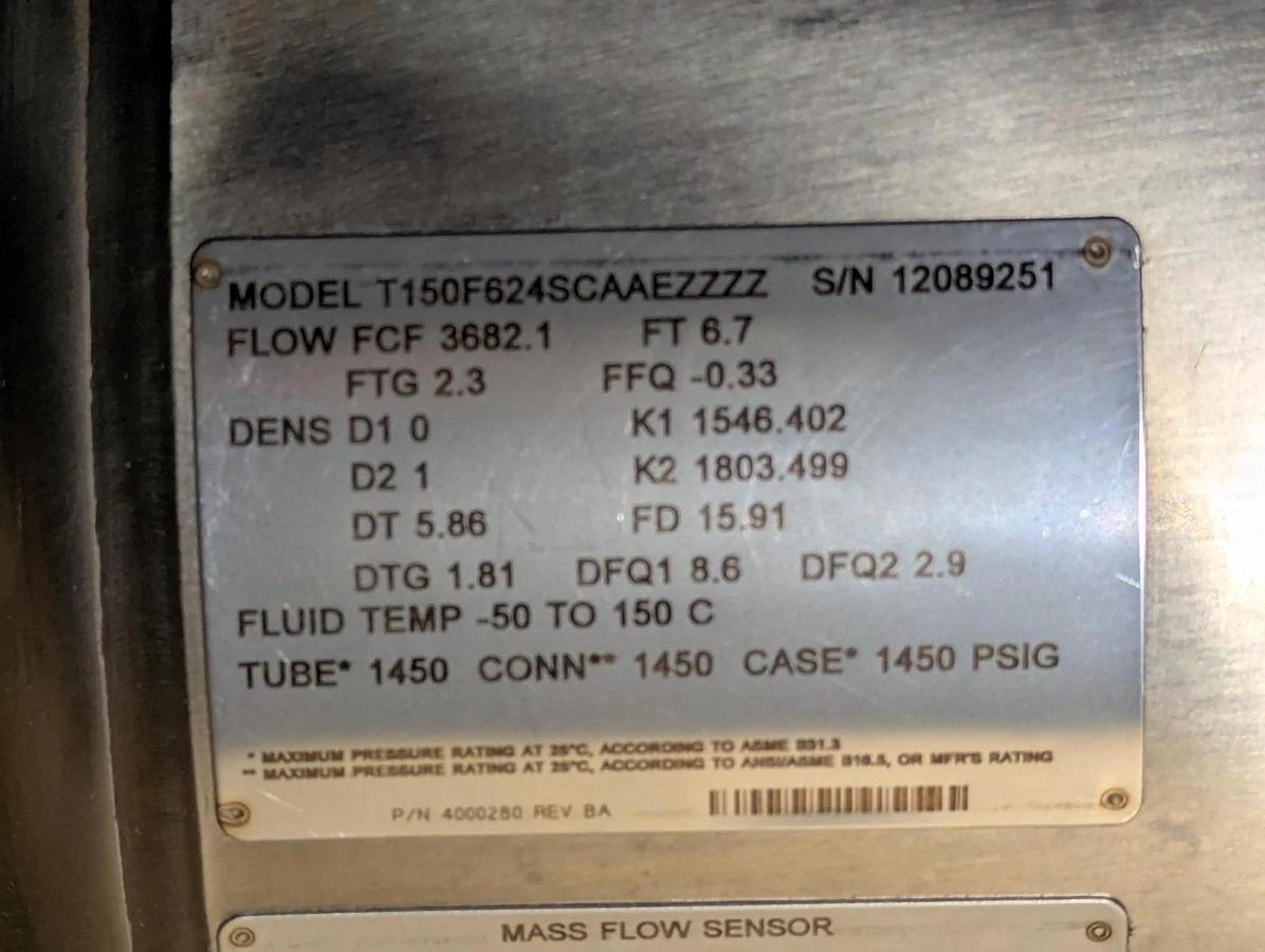 Used Micro Motion T150F624SCAAEZZZZ  Mass flow sensor 1 1/2"