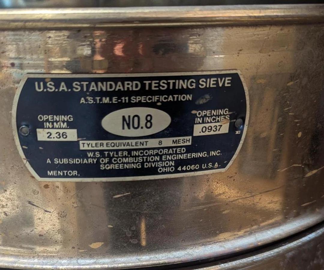 Used 18"  USA Standard Testing Sieve Brass, Size  No. 40, 20, 8, 7/16, 4,5/8, 1/4