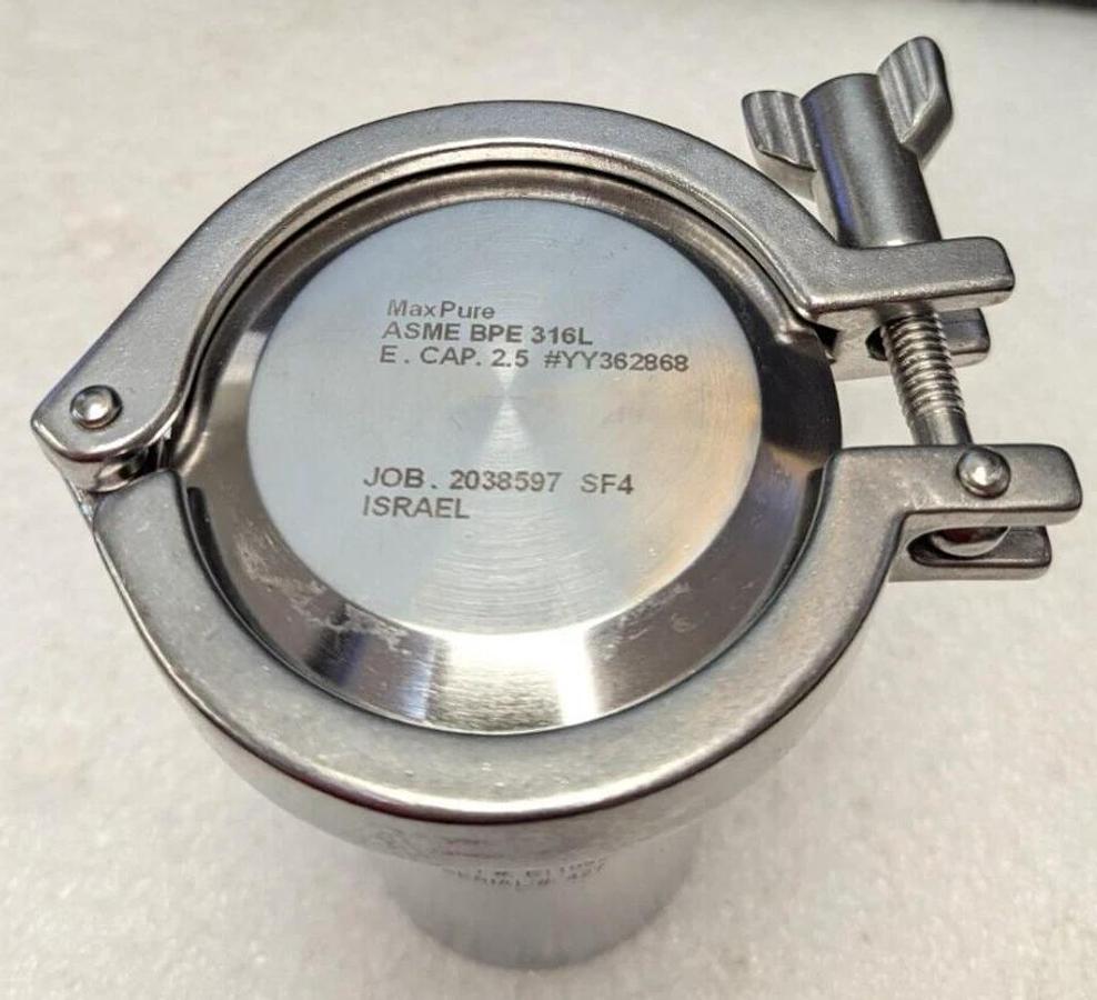 Used Sentinel Process Bottles 316L stainless steel 275 ml,  Tri-Clamp fittings