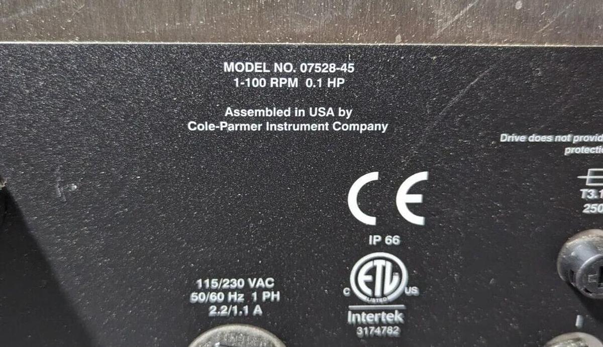 Used Cole-Parmer Masterflex L/S 07528-45 stainless steel Peristaltic Pump w/77200-30