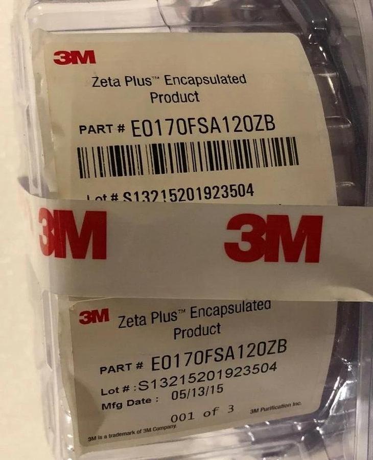 Used 3M Zeta Plus Encapsulated System Scale-Up Filter Capsule E0170FSA120ZB, 170 cm²