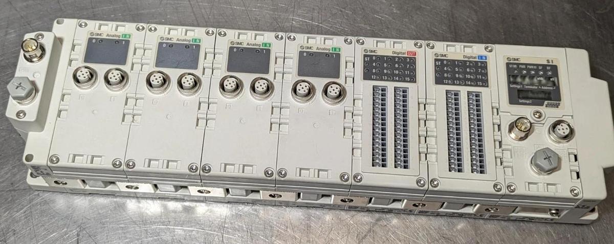 Used SMC Valve Assembly (4) Analog IN EX600-AXA , EX600-DYPF, EX600-DXPF,EX600-SPR1A