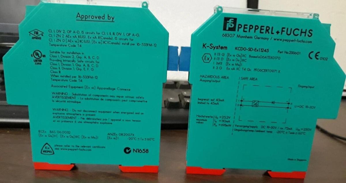 Used Lot of 2  Pepperl+Fuchs  KCD0-SD-Ex1.1245 SOLENOID DRIVER 233601