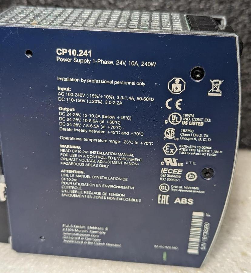 Used Puls CP10.241 Power Supply 1-Phase