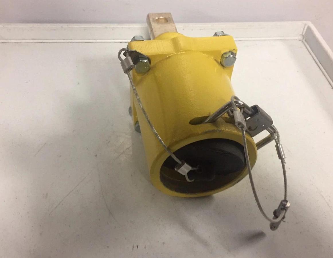 Used Leviton Rhino-Hide 49 Series Female Panel Mounted Receptacle - Yellow