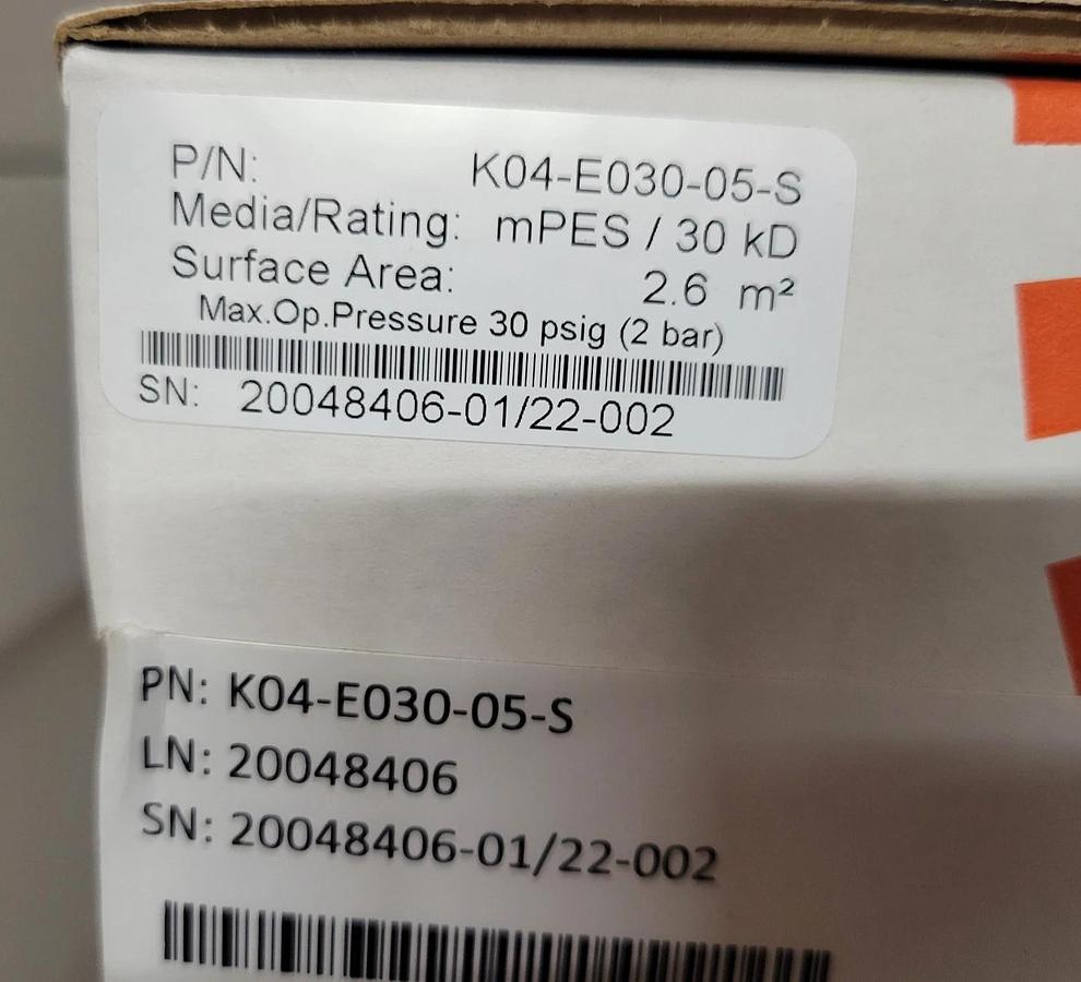 Repligen K04-E030-05-S Media Rating mPES / 30kD, Surface Area 2.6 m²Module