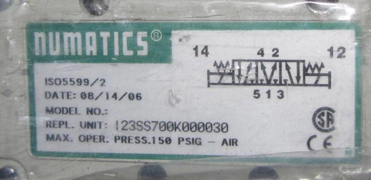 Numatics ISO 5599/2  air valve I23SS700K000030  *new*