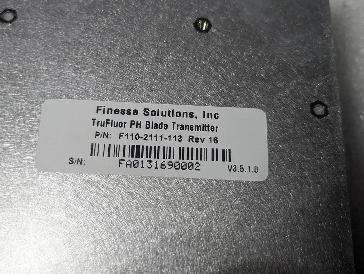 Used Finesse Solutions  F110-2111-113 REV 16 TruFluor pH Transmitter