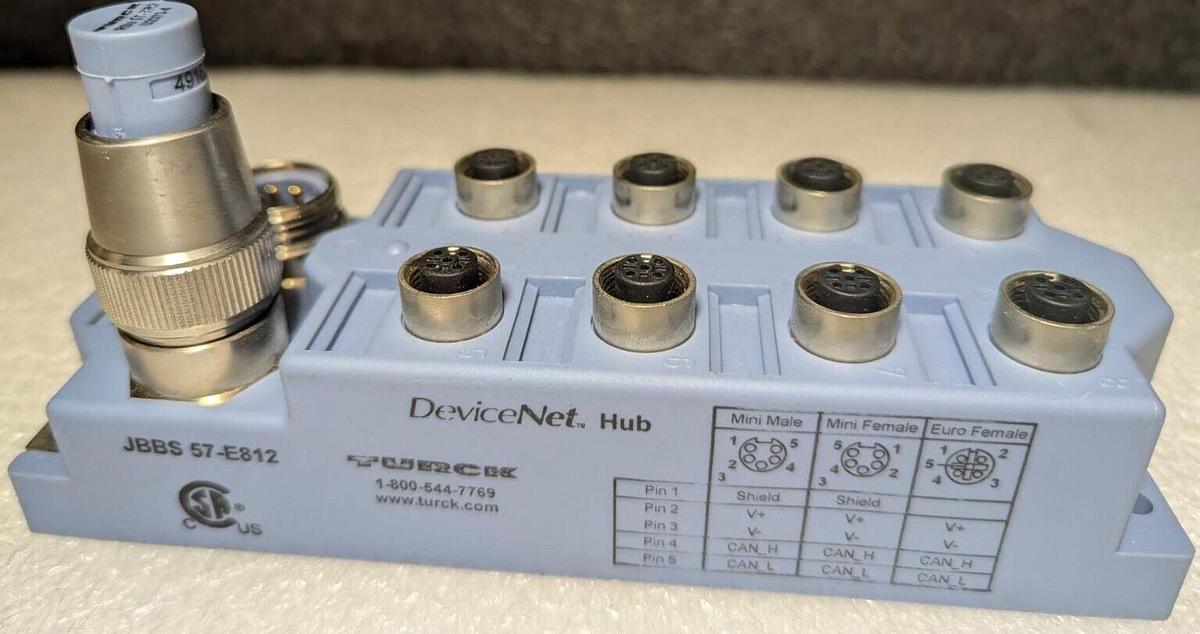 Used Turck JBBS-57-E812  DeviceNet. Hub 8  Connector Ports