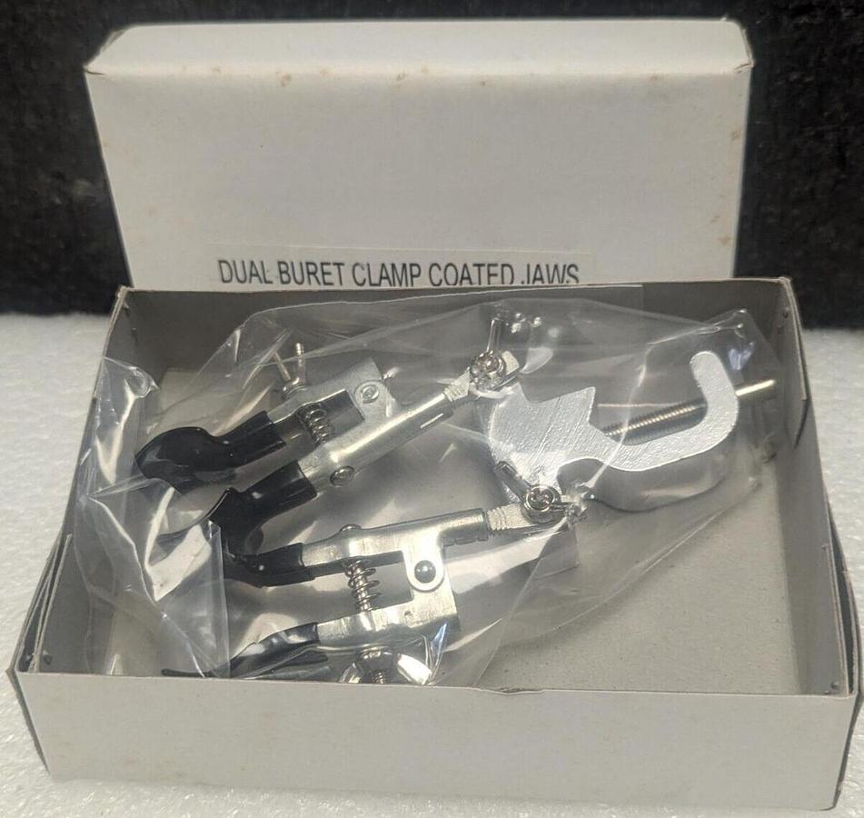 Lot of 2 , Dual Buret Clamp Coated Jaws