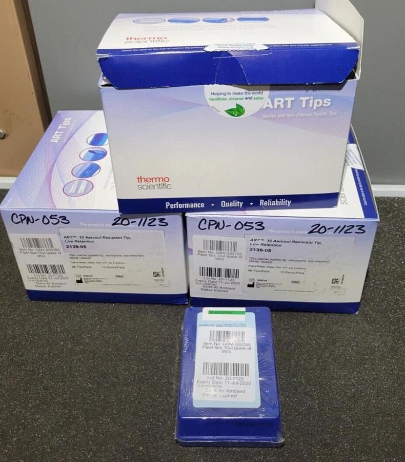 Thermo Scientific Art Tips 2139-05 Pipette Tips, 0.1-10 µL, racked 96 x 10,  960