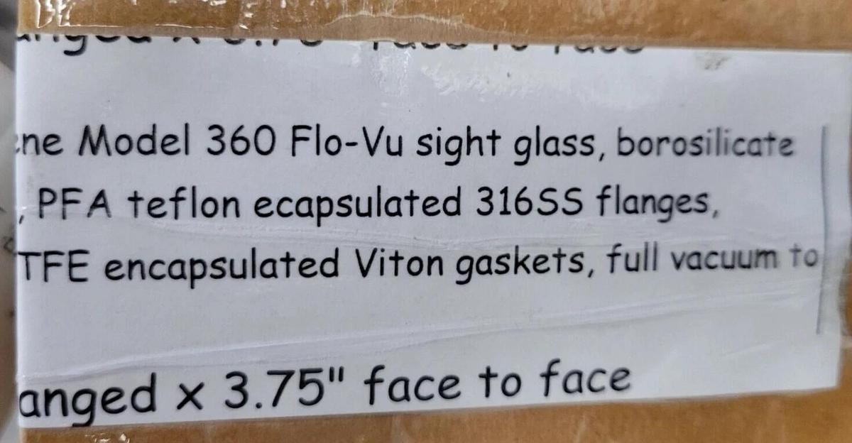 1" SERMATECH ETHYLENE FLO-VU 360M SIGHT INDICATOR 316SS  150 PSIG FLOWSERVE