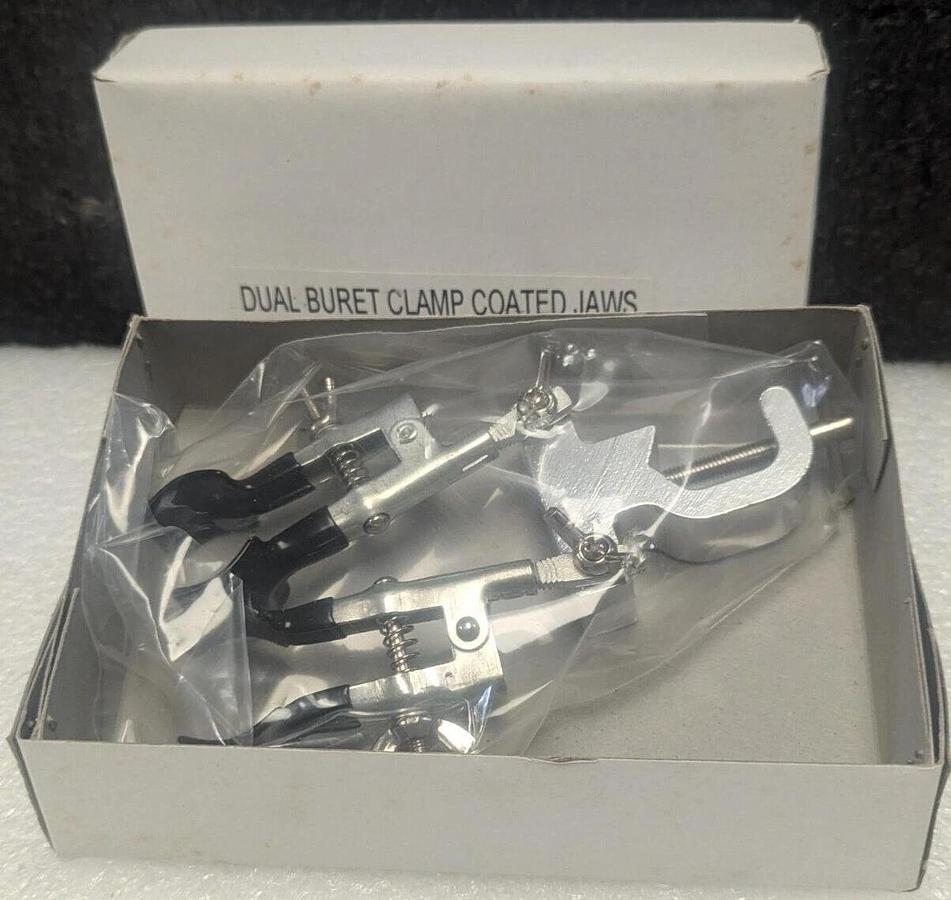 Lot of 2 , Dual Buret Clamp Coated Jaws