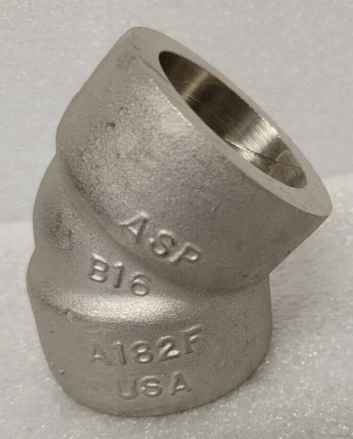 ASP  A182F  Stainless Steel 45 Degree Elbow  USA /B16  1" 3000#  F304/304L