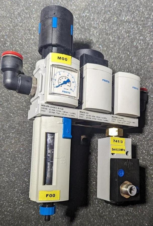Used Festo MS4 regulator 529146 ,D443 / 529531, D443 / 527703 , C343 Solenoid Valve