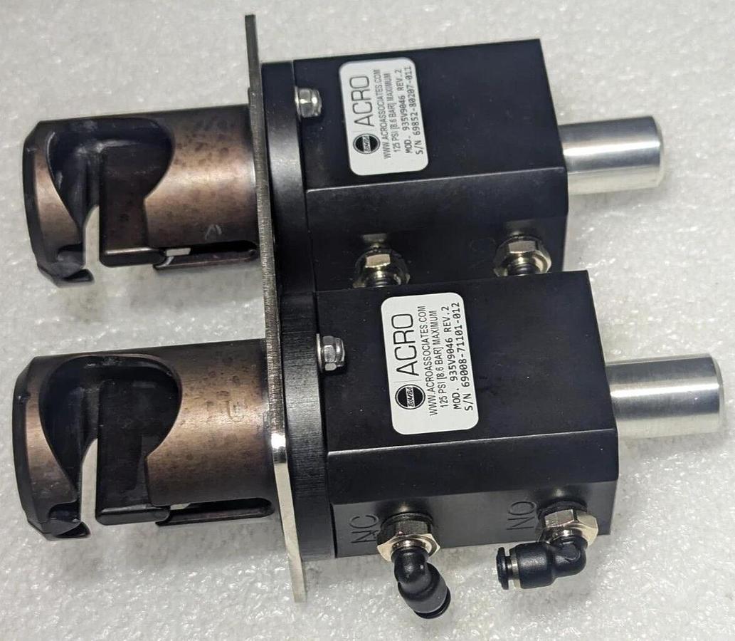 Used 2  Acro Bimba  3/4"- 1"   935V9046 REV2 Pneumatic Pinch Valve 125PSI