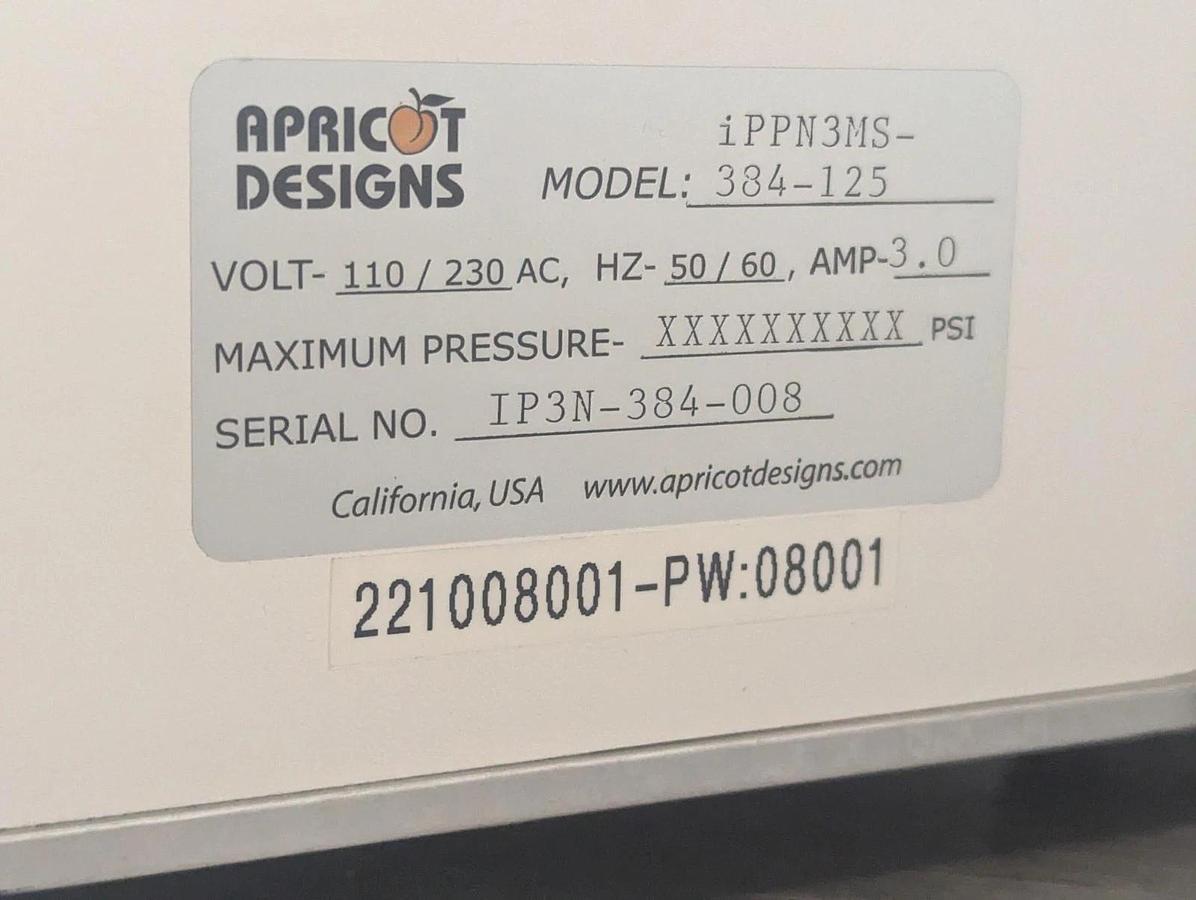 Used Apricot Designs  iPipettePro  iPPN3MS-384-125  Pipetting System