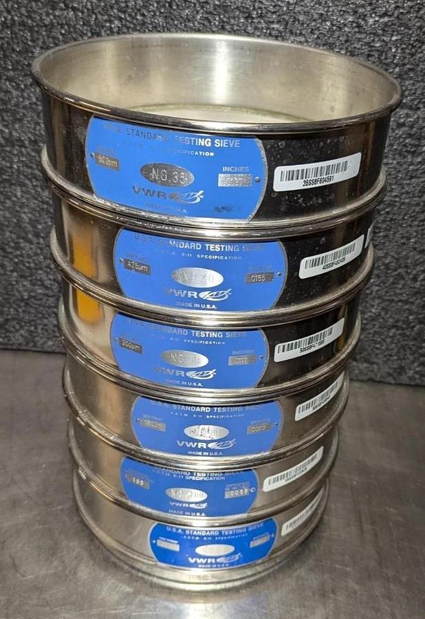 Used 8" USA Standard Testing Sieve Stainless Steel, Size No.140,100,60,50,45,40,30,18