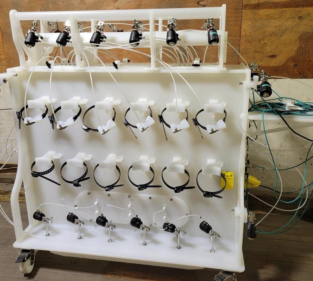 Used Repligen accessory Cart LRF Skid N15902 with Artesyn pinch valves