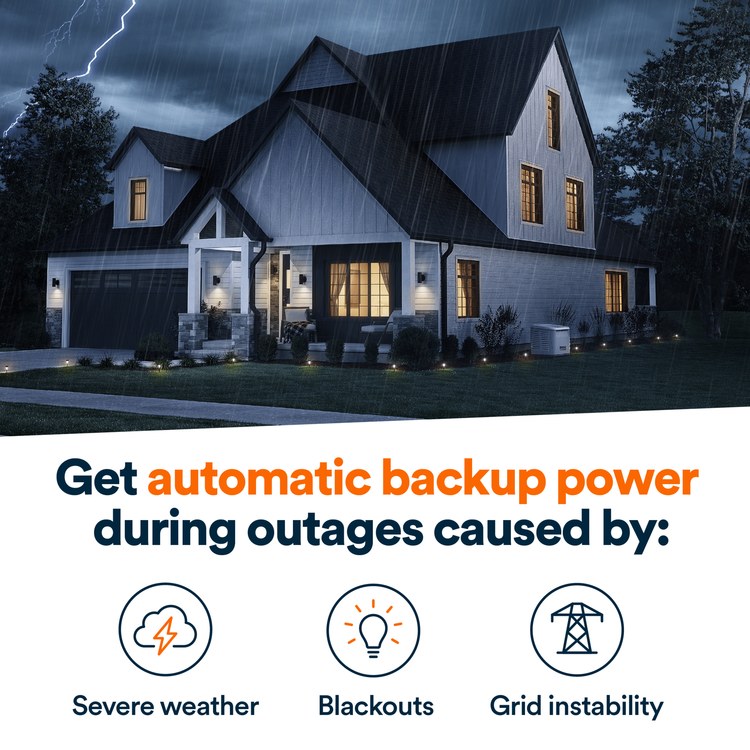 Generac 7235 22kW with ATS, AIR-COOLED STANDBY GENERATOR Residential/Commercial