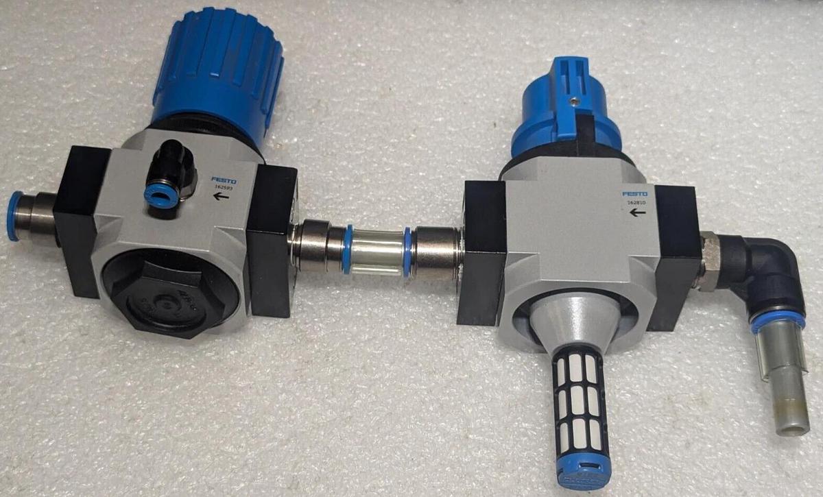 Used FESTO pressure reducing valve LR-D-MIDI 162593 and HE-1/2-D-MIDI 162810 Valve