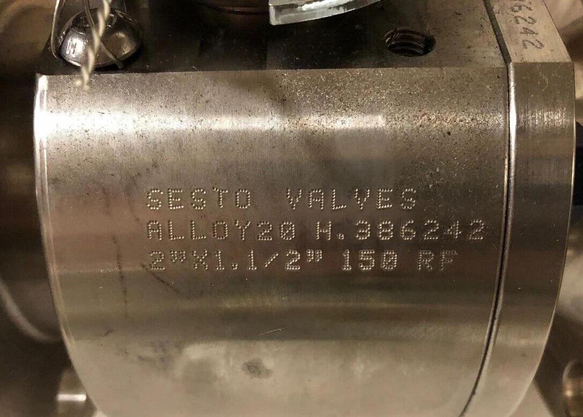 Sesto Alloy 20,  2" Reduced Bore Ball valve 2" x 1  1/2",  CL 150