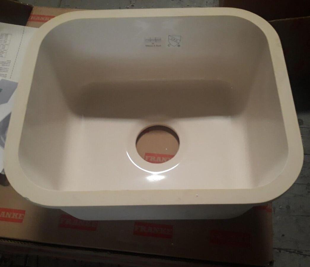 Franke CCK 110-13BT,  13" Inch Undermount Single Bowl Fireclay Sink  Bisque