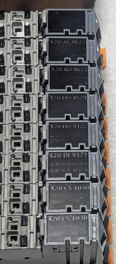 Used B&R  X20 CP 1483  PLC CPU Controller with (8) X20 CS 1030 Digital Input Modules