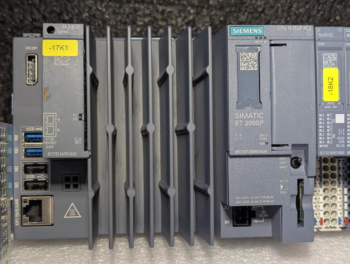 Used Siemens Simatic CPU 1515SP PC2 ET 200SP with Simatic S7 6ES7 134-6JD00-0CA1