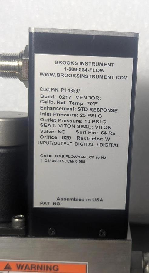 Used Brooks  Instrument  SLA5850D1BAB1A2A1 Mass Flow Controller