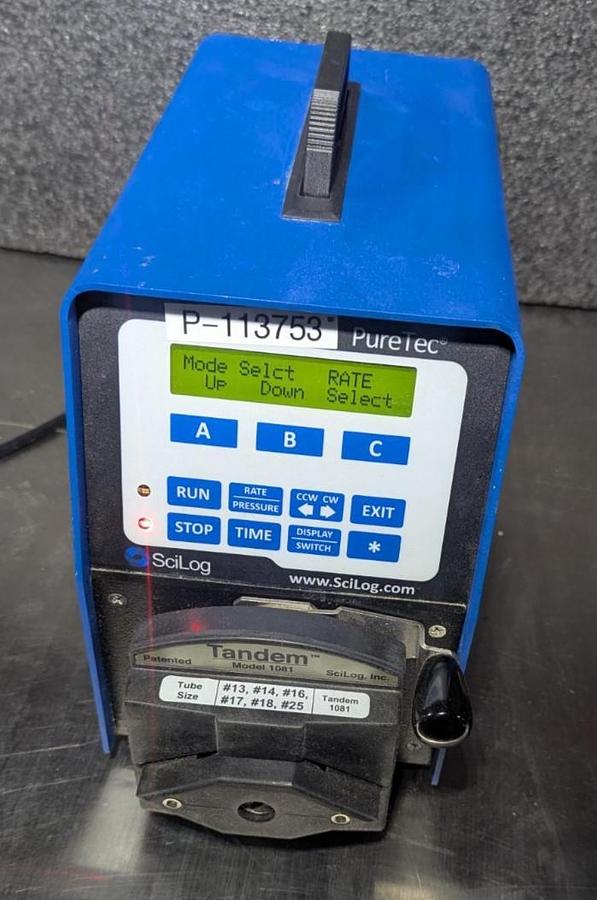 Used SciLog ChemTec 600RPM Peristaltic Pump with Tandem head pump Model 1081
