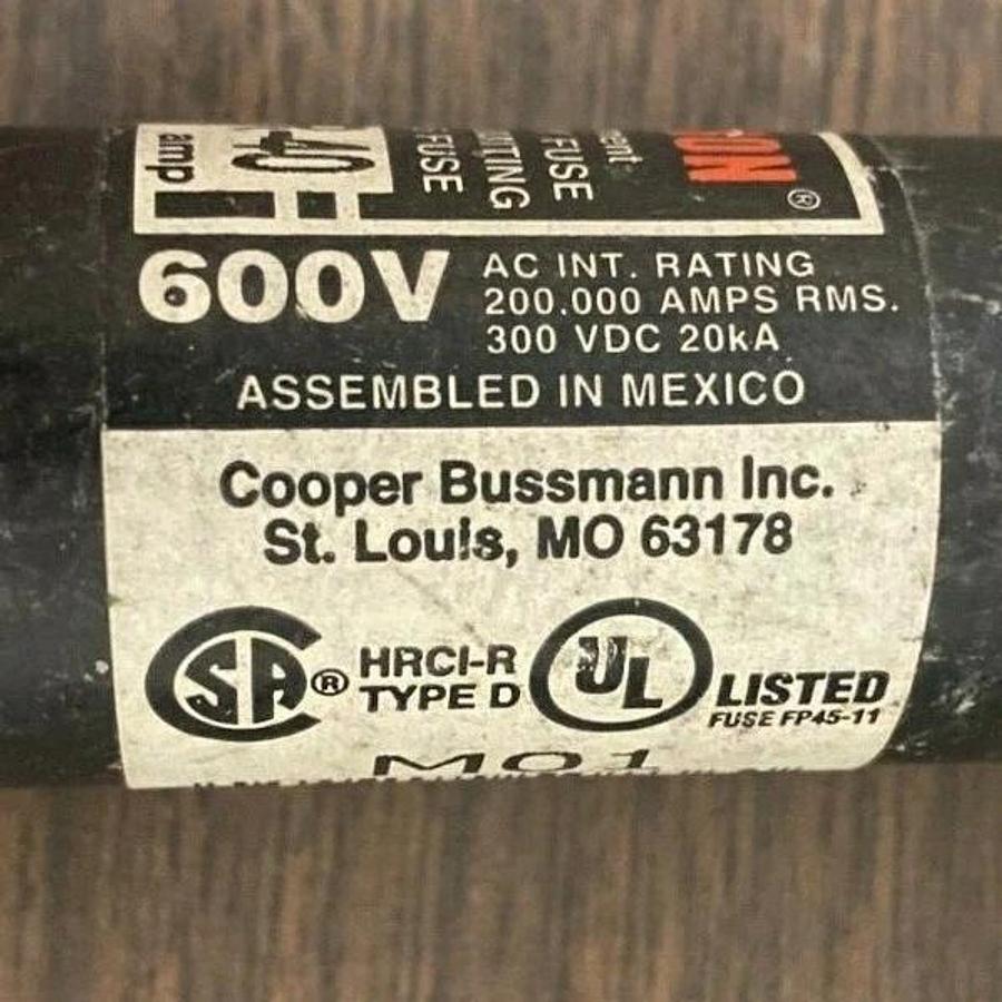 Used Fusetron Bussmann FRS-R-40 40 Amp 600V timey delay fuse
