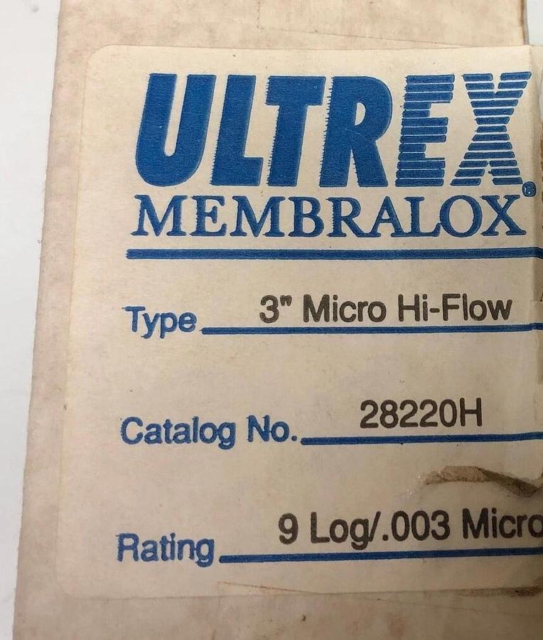Used Pall ULTREX 28220H MEMBRALOX Micro HI-Flow Filter 3IN, 3000 PSI