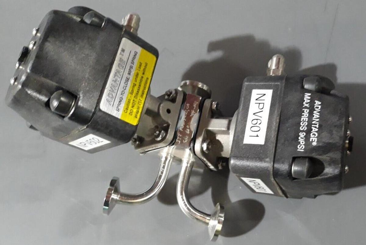 Used ITT ADVANTAGE SPRING-TO-CLOSE 2 VALVES 90 PSI MAX
