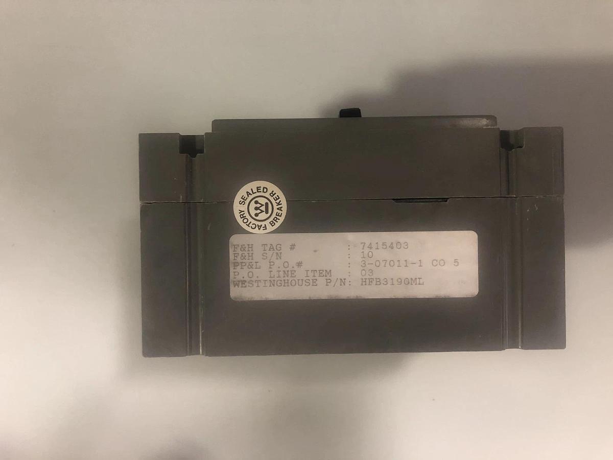 Westinghouse Circuit Breaker 25 Amp 600V AC Mark 75 Type HFB319OML