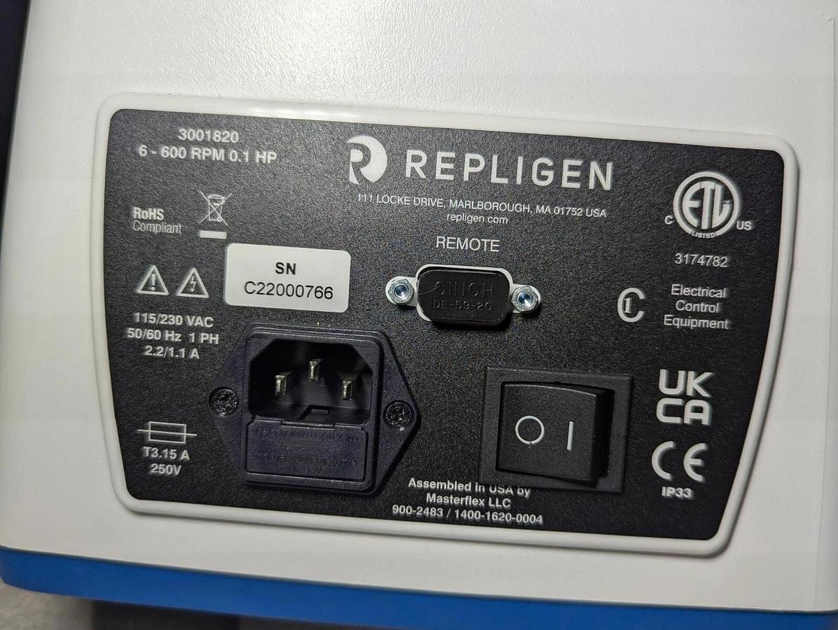 Used Repligen  KrosFlo KR1 with Head pump 900-2484 Use Tubing  L/S 13,14,16,25,18,17