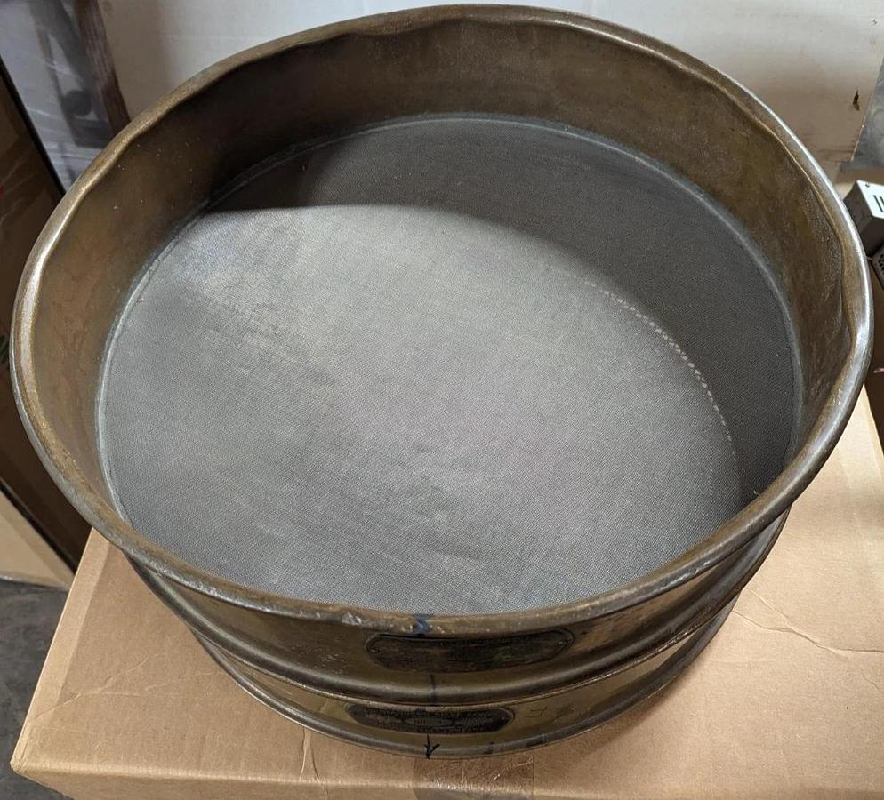 Used 18"  USA Standard Testing Sieve Brass, Size  No. 40, 20, 8, 7/16, 4,5/8, 1/4