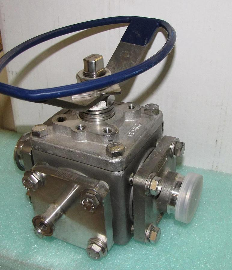 PBM 1 1/2" 3 way 316 Stainless Sanitary Multi-Port Valve Tri Clamp  *new/unused*