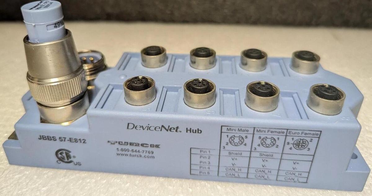 Used Turck JBBS-57-E812  DeviceNet. Hub 8  Connector Ports
