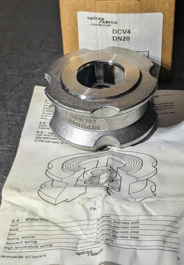 Spirax Sarco DCV4  DN20 Disc Check Valve
