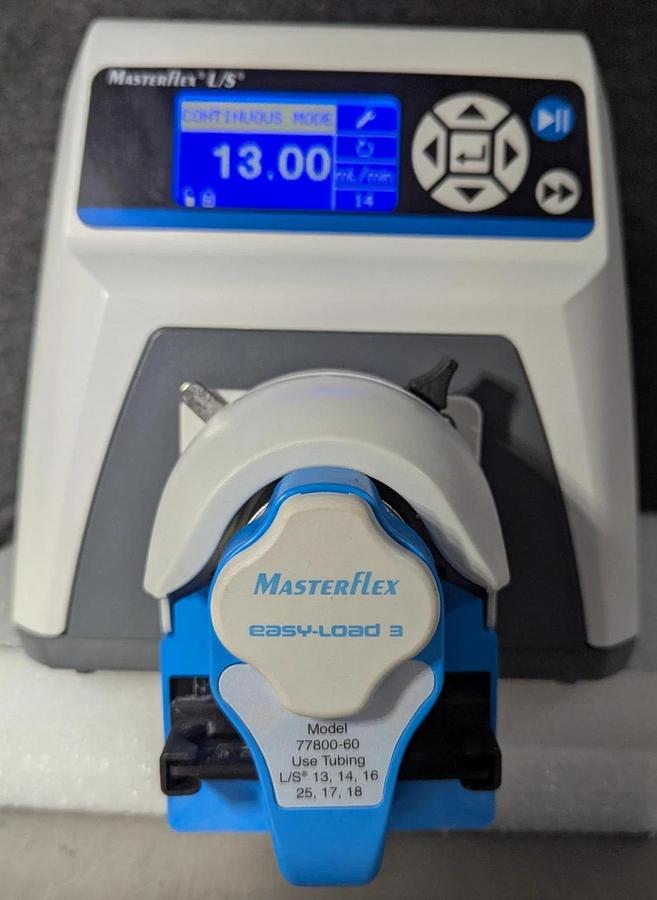 Used Masterflex L/S 07522-20 Peristaltic Pump w/ Easy-Load 3 Pump Head 77800-60